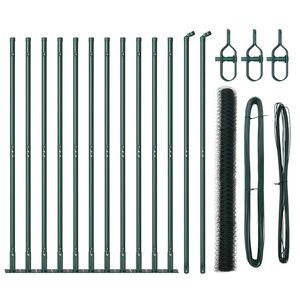 vidaXL Hexagonal Fence with Concrete Base 25 x 1.6 m PVC-Coated Steel