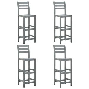 vidaXL Bar Stools 4 pcs Grey Solid Acacia Wood