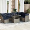 vidaXL 9 Piece Garden Sofa Set with Cushions Grey Poly Rattan Acacia