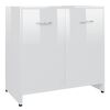 vidaXL Bathroom Cabinet High Gloss White 60x33x61 cm Engineered Wood
