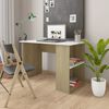 vidaXL Desk White and Sonoma Oak 110x60x73 cm Engineered Wood