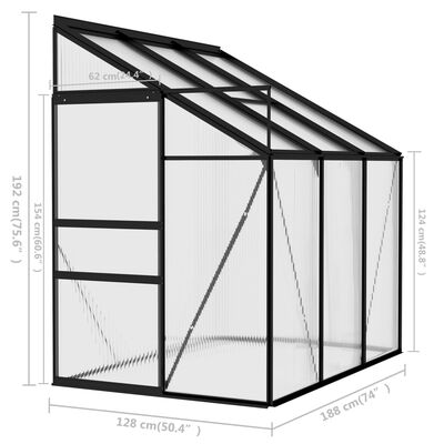 vidaXL Greenhouse Anthracite Aluminium 3.8 m³