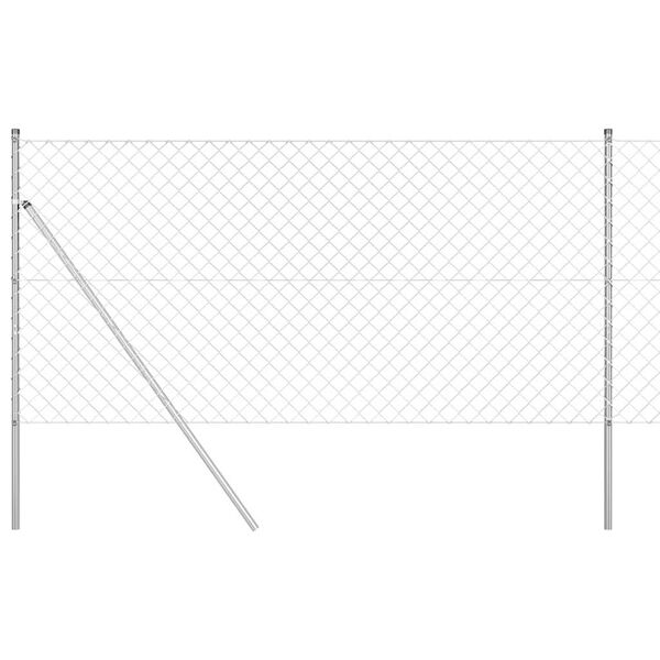 vidaXL Fence Post Silver 10 x 1.4 m (60 x 60 mm mesh) Steel