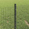 vidaXL Fence with Post Grey 0.4 x 50 m Steel and PVC