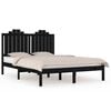 vidaXL Bed Frame | Black | Solid Pine Wood | Small Double | Durable | Bed Frame