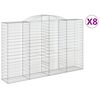 vidaXL Arched Gabion Baskets 8 pcs 300x50x180/200 cm Galvanised Iron