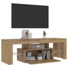 vidaXL TV Cabinet with LED Lights Artisan Oak 120x36.5x40 cm Engineered Wood