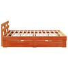 vidaXL Bed Frame with Headboard Wax Brown 150 x 200 cm Solid Pine Wood