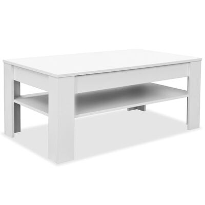 vidaXL Coffee Table Engineered Wood 110x65x48 cm White