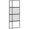 vidaXL Sliding Door with Hardware Set Black 90x205 cm Tempered Glass
