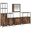 vidaXL Bathroom Furniture Set 5 pcs Smoked Oak and Black