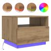 vidaXL Coffee Table with LED Lights Artisan Oak 50x49x40 cm