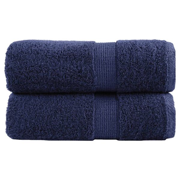 vidaXL Premium Wash Towels "SOLUND" 2 pcs Navy Blue 30x30 cm 600 gsm