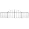 vidaXL Arched Gabion Baskets 8 pcs 200x30x40/60 cm Galvanised Iron