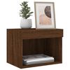 vidaXL Bedside Cabinets with LED Lights Wall-mounted 2 pcs Brown Oak