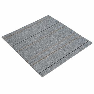 vidaXL Carpet Tile Light Grey with Stripe 50 x 50 cm 4 pcs