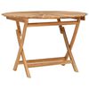 vidaXL Folding Garden Table Natural &Oslash; 110 x 75 cm Solid Teak Wood