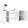 vidaXL Desk High Gloss White 140x50x75 cm Engineered Wood