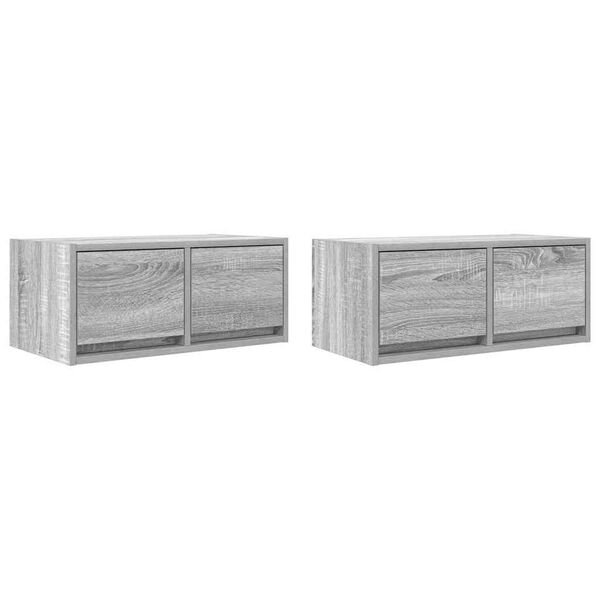 vidaXL TV Cabinets 2 pcs Grey Sonoma 60x31x25.5 cm Engineered Wood