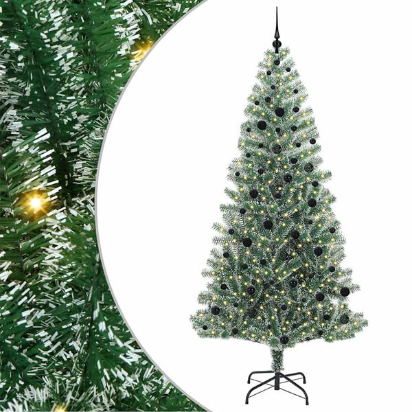 vidaXL Artificial Christmas Tree Snow Flocked with LED Light 240 cm