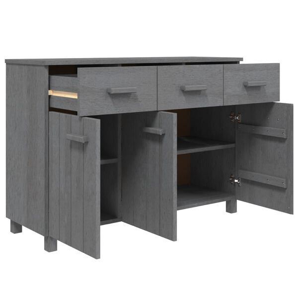 vidaXL Sideboard HAMAR Dark Grey 113x40x80 cm Solid Wood Pine