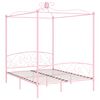 vidaXL Canopy Bed Frame without Mattress Pink Metal 160x200 cm