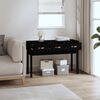 vidaXL Console Table Black 114x40x75 cm Solid Wood Pine