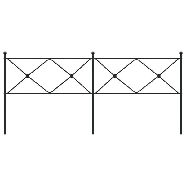 vidaXL Metal Headboard Black 200cm