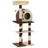 vidaXL Cat Tree with Sisal Scratching Posts 127 cm Beige and Brown