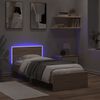 vidaXL Bed Frame without Mattress with LED Lights Sonoma Oak 75x190 cm Small Single