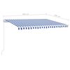 vidaXL Manual Retractable Awning with LED 400x300 cm Blue and White