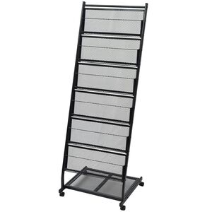 vidaXL Magazine Rack | Black | Steel, MDF | Medium | Portable | Magazine Rack