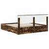 vidaXL Bed Frame with Drawer Smoked Oak 200 x 200 cm Engineered Wood