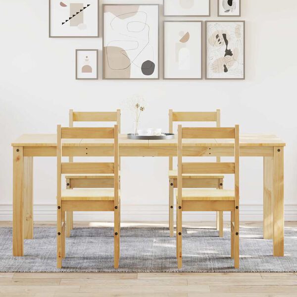 vidaXL 5 Piece Dining Set Panama Solid Wood Pine