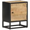 vidaXL Bedside Cabinet with Carved Door 40x30x50 cm Rough Mango Wood
