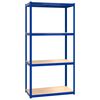 vidaXL 4-Layer Shelves 4 pcs Blue Steel&Engineered Wood
