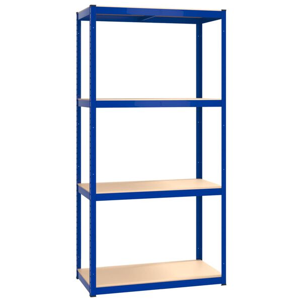 vidaXL 4-Layer Shelves 4 pcs Blue Steel&Engineered Wood