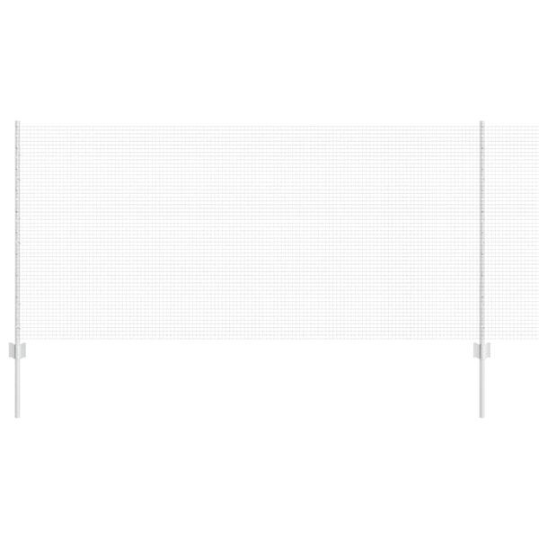 vidaXL Fence with Post Silver 1 x 50 m Steel