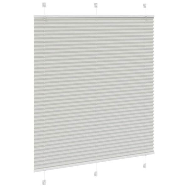 vidaXL Pleated Blind Light Grey 120x150 cm Fabric Width 119.4 cm Polyester