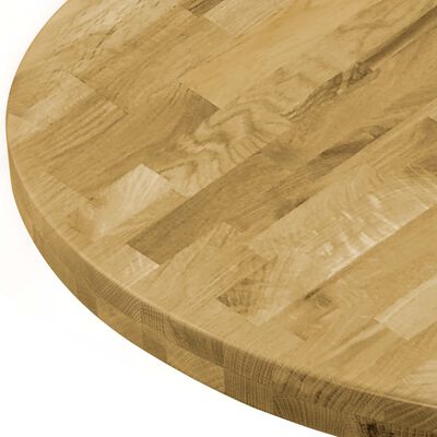 vidaXL Table Top Solid Oak Wood Round 44 mm 700 mm