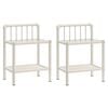 vidaXL Bedside Cabinets 2 pcs White and Transparent Metal and Glass