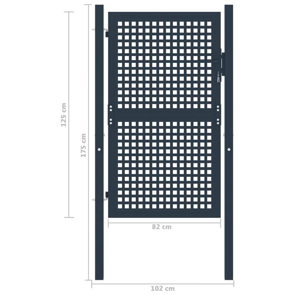 vidaXL Fence Gate Anthracite 102x125 cm Steel