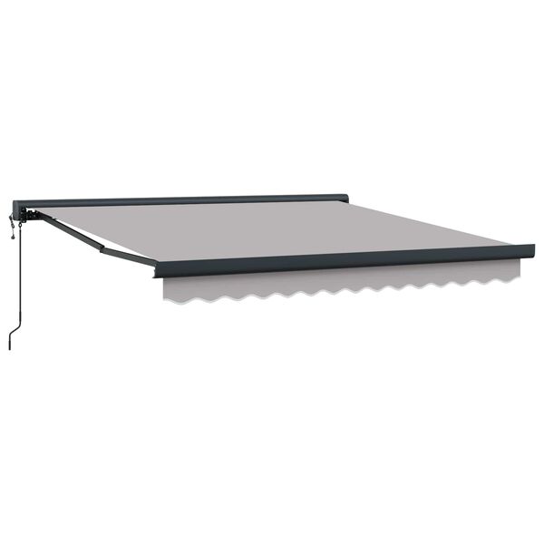 vidaXL Awning Light Grey 350 x 250 x 165 cm Polyester and Aluminium