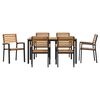 vidaXL Garden Dining Set 7 pcs Black Solid Acacia Wood