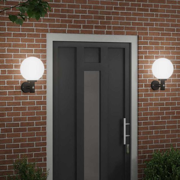 vidaXL Outdoor Wall Lights 2 pcs Black 28 x 25 x 38 cm Stainless steel