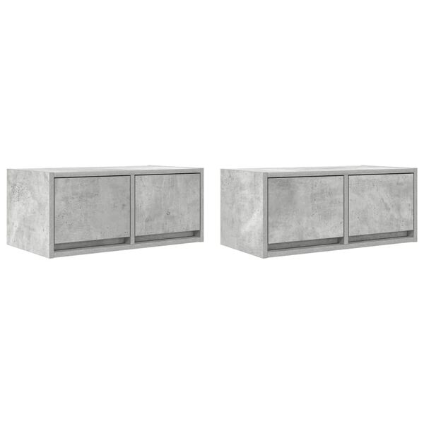 vidaXL TV Cabinets 2 pcs Concrete Grey 60x31x25.5 cm Engineered Wood