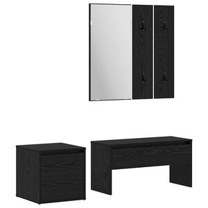 vidaXL Hallway Furniture Set 3 pcs Black oak 80 x 31 x 40 cm