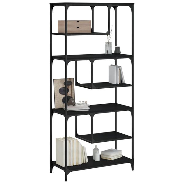 vidaXL Bookcase Black 81x36x176 cm Engineered Wood