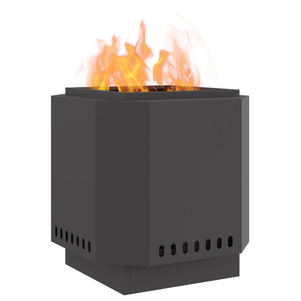 vidaXL Smokeless Fire Pit Black 48 x 48 x 51 cm Steel