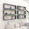 vidaXL Wall Cube Shelf 6 pcs Grey 100x15x30 cm Engineered Wood